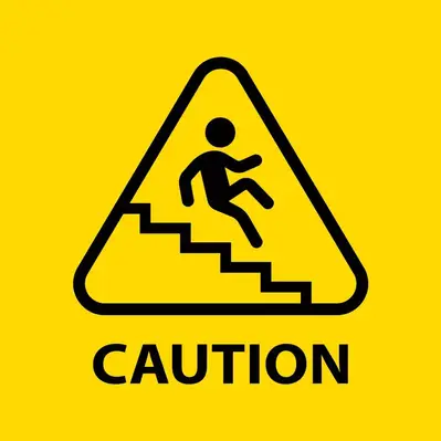 poster be careful on the stairs fall off the stairs