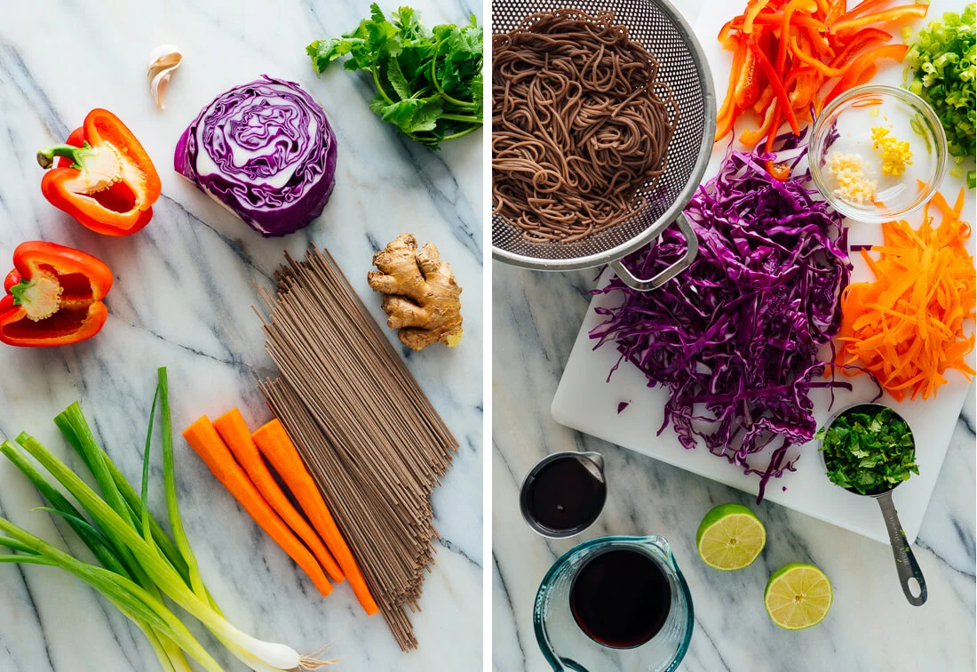 How to Make Colorful Veggie Sesame Noodles?