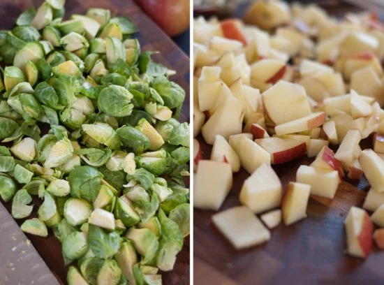 How to Make Baked Chiocciole with Brussels Sprouts, Apples and Blue Cheese?