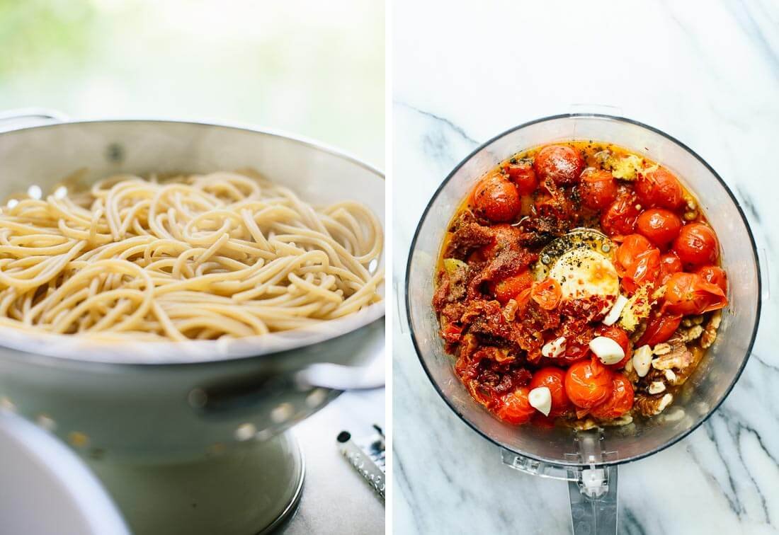 How to Make Double Tomato Pesto Spaghetti with Zucchini Noodles?