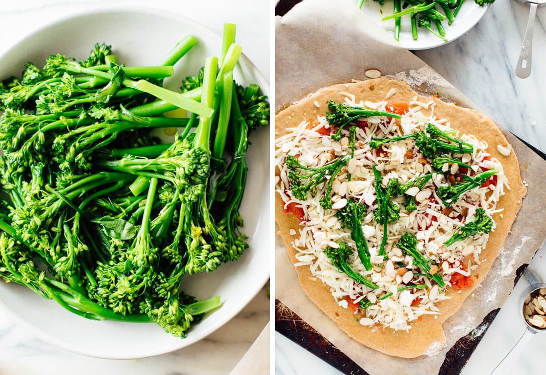 Broccolini Almond Pizza