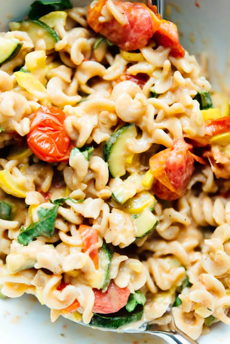 Creamy Cherry Tomato & Summer Squash Pasta