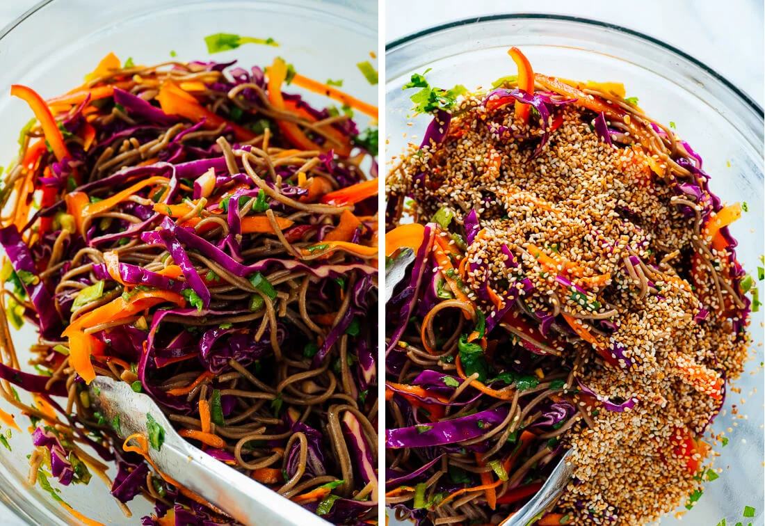 How to Make Colorful Veggie Sesame Noodles?