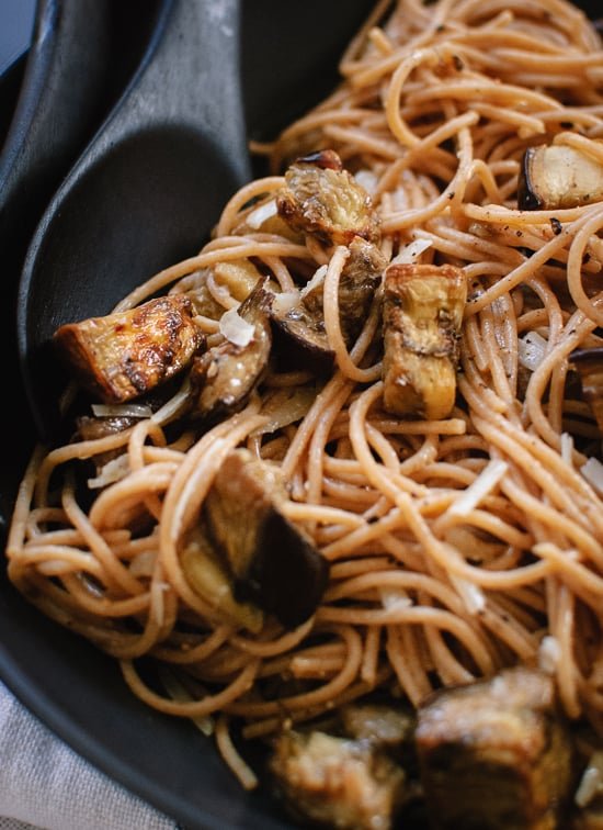 Roasted Eggplant Spaghetti with Miso Brown Butter Sauce