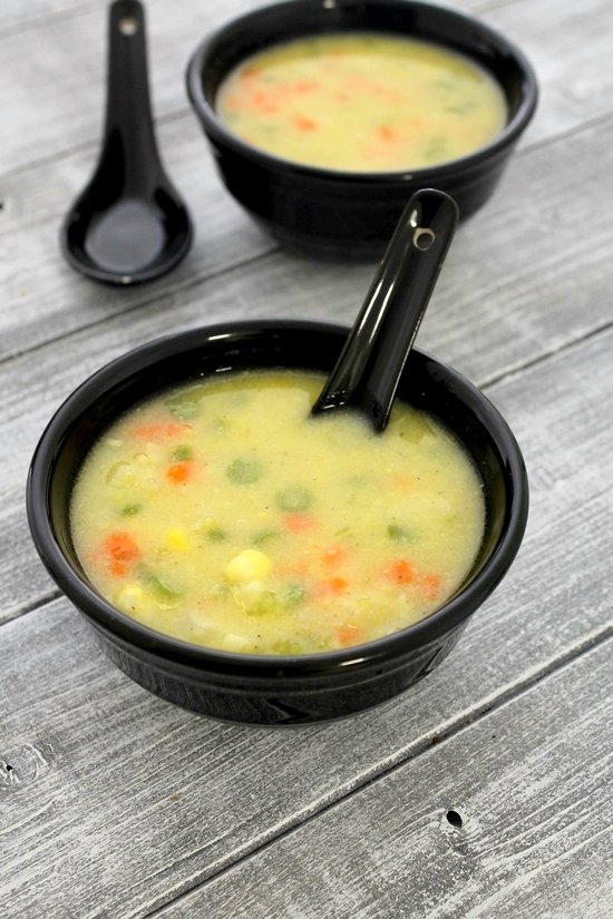Sweet corn veg soup