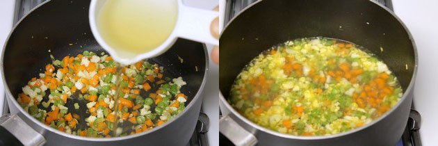 Sweet corn veg soup