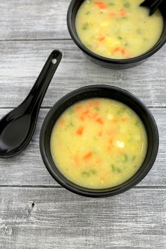 Sweet corn veg soup